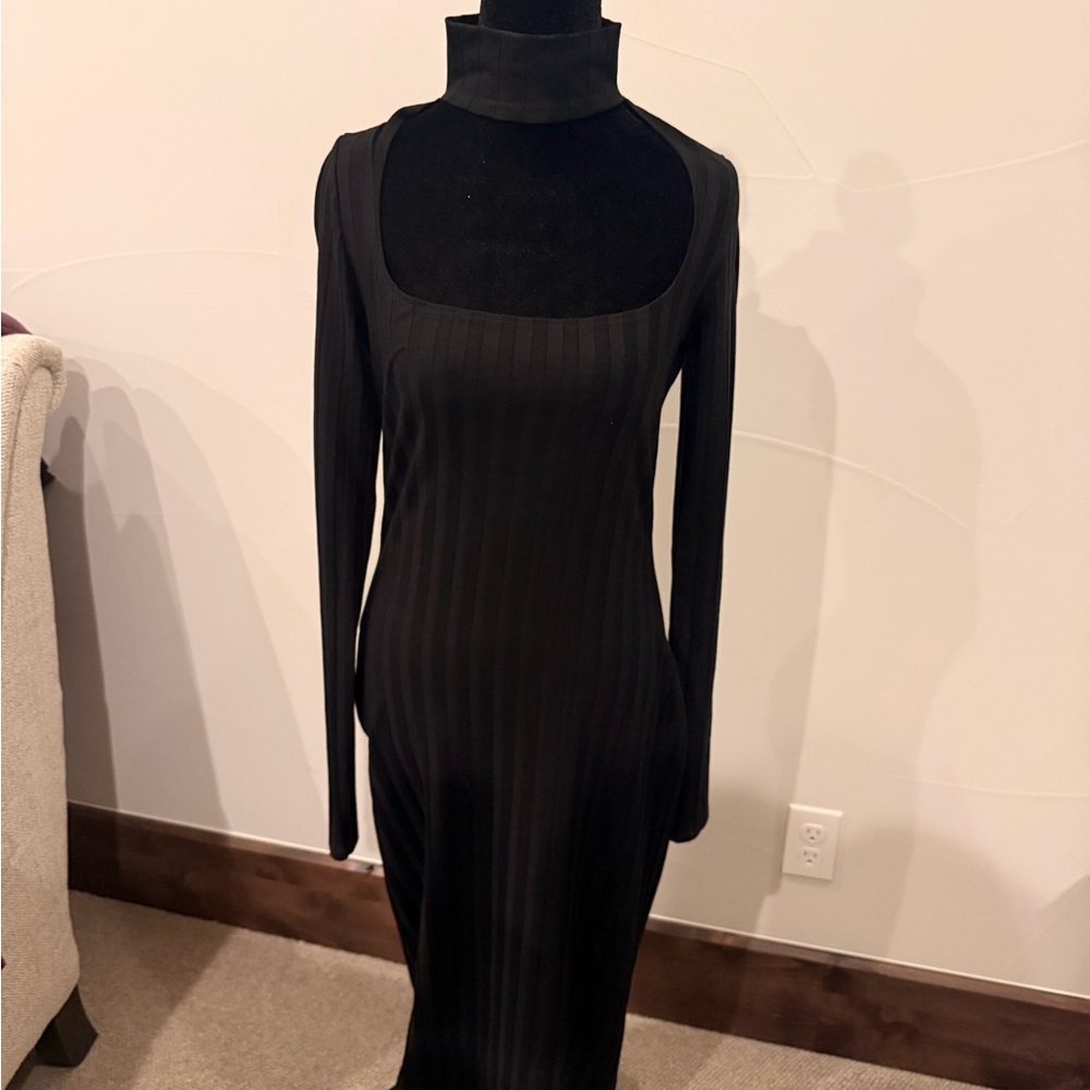 Black Turtleneck with open neckline  Dress